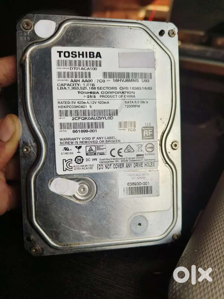 Toshiba 1 TB hard Disk  SATA 6.0 GB/S 7200RPM