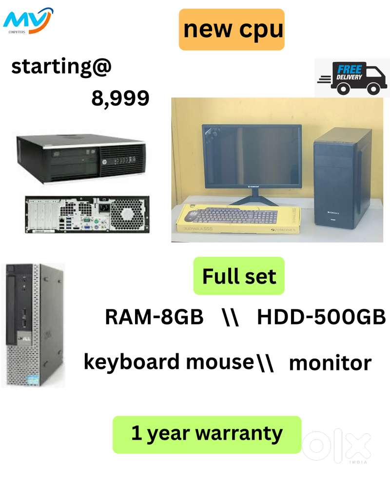 SSD- 128 GB  Monitor  Keyboard Mouse  All Basic software Loaded