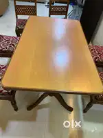 Solid teak wood dining table with 6 chairs