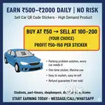 Earn ₹500–₹2000 Daily  Sell Car QR Code Stickers  No Risk
