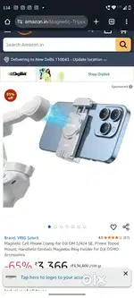 Magnetic Cell Phone Clamp for DJI OM 5/4/4 SE, Phone Tripod