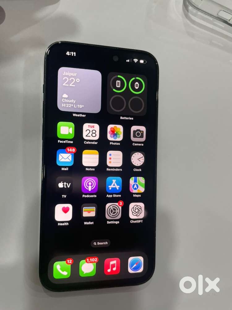 Iphone 14 pro max 128 gb 84 battery indian with box a1 condition