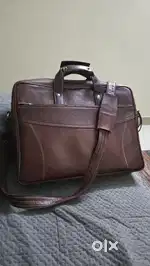 Brown leather bag for men