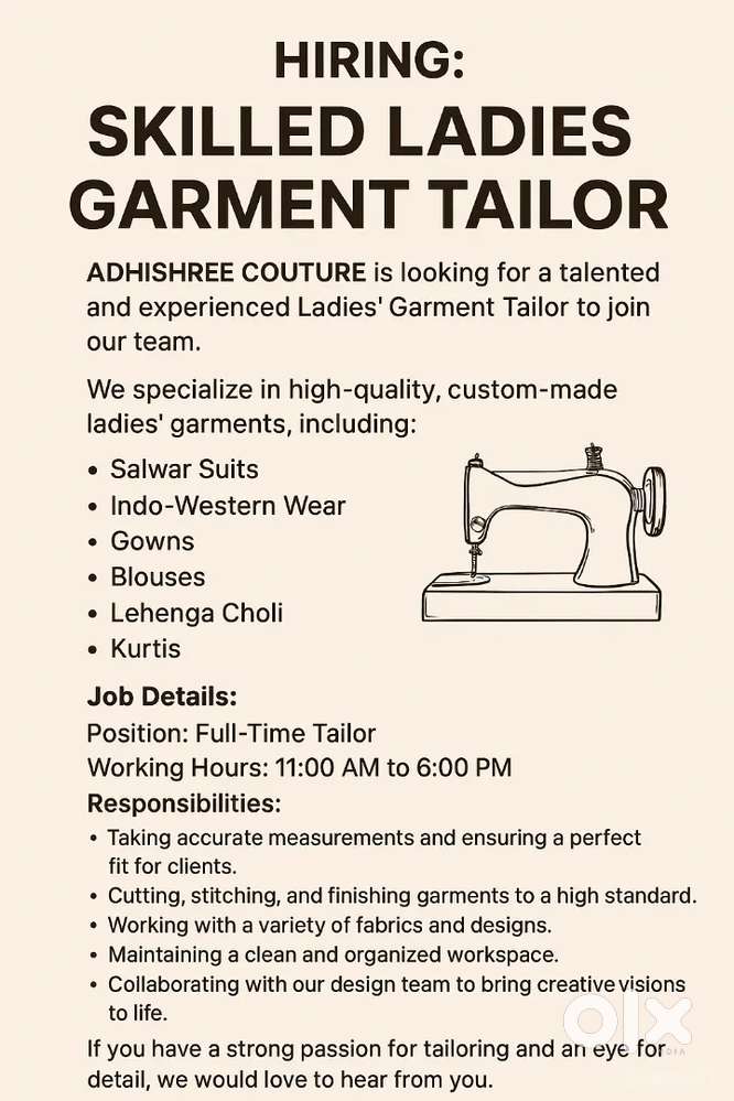 Ladies Garment Tailor master