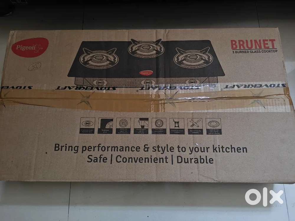 Brand New Pigeon Brunet 3 Burner Gas Stove