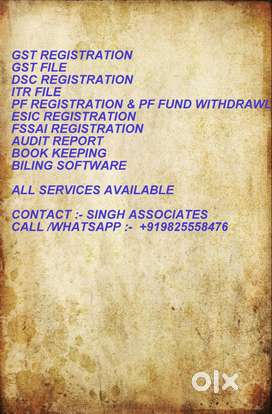 GST ITR FILE PAN CARD AND ALL AVAIL