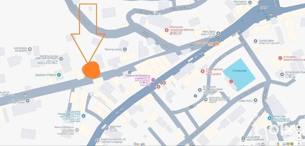 Ettumanoor town center -27 lakh per cent.