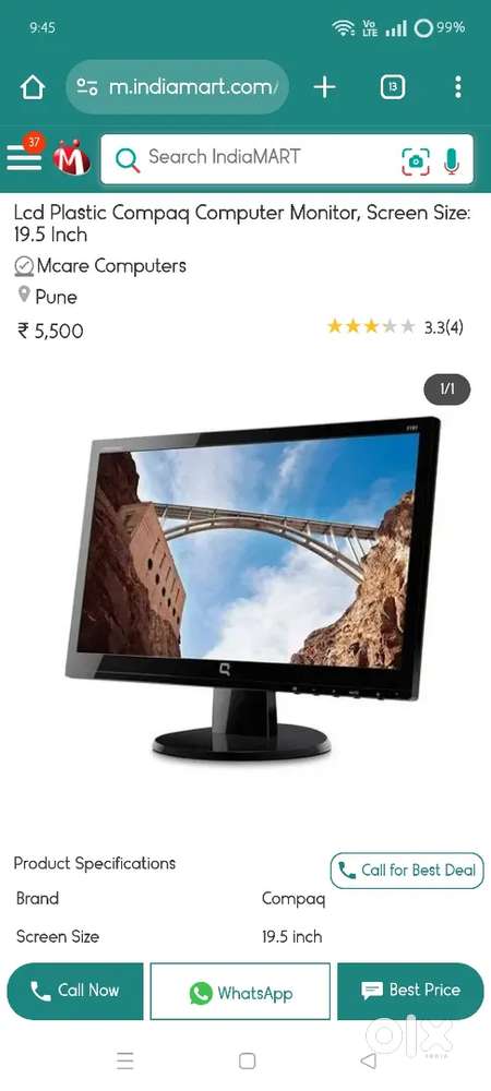 Compaq 18.5 lcd monitor