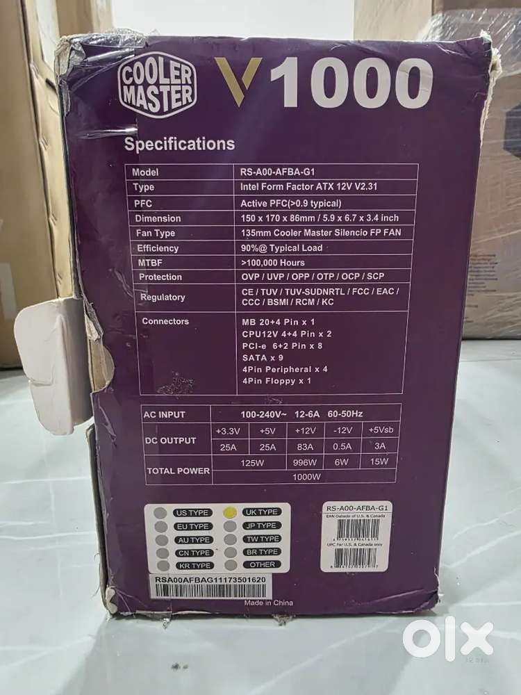 Cooler master 1000 watts v1000 power supply