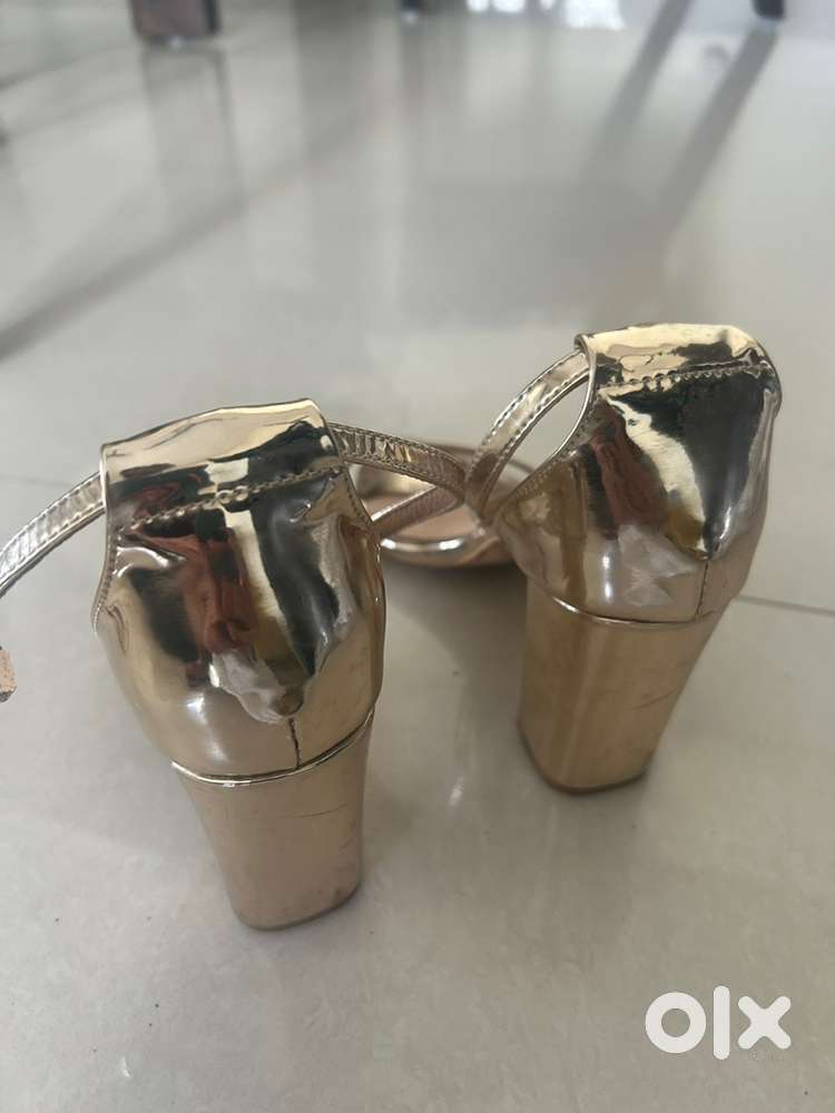 Golden color 4 inch heel Sandal