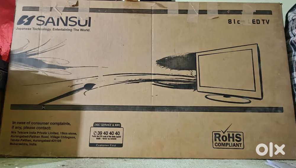 Un used new sansui 81cm led flat tv