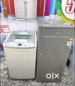 Whirlpool single door silver colour fridge , Samsung top load W/M