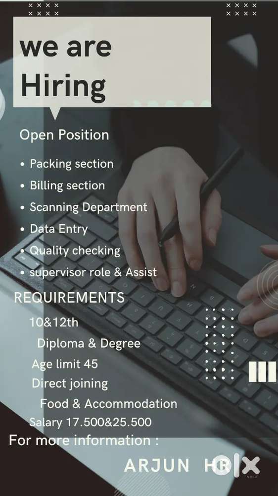 WE ARE HIRING DATA ENTRY EXECUTIVE FOR WAREHOUSE