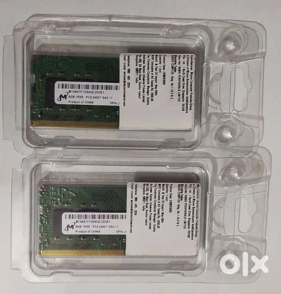 8gob DDR4 2400T MHZ RAM FOR laptop (2 no's)