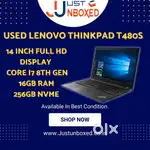 Used Lenovo ThinkPad T480s  i7 8th Gen  16GB RAM  256GB NVMe