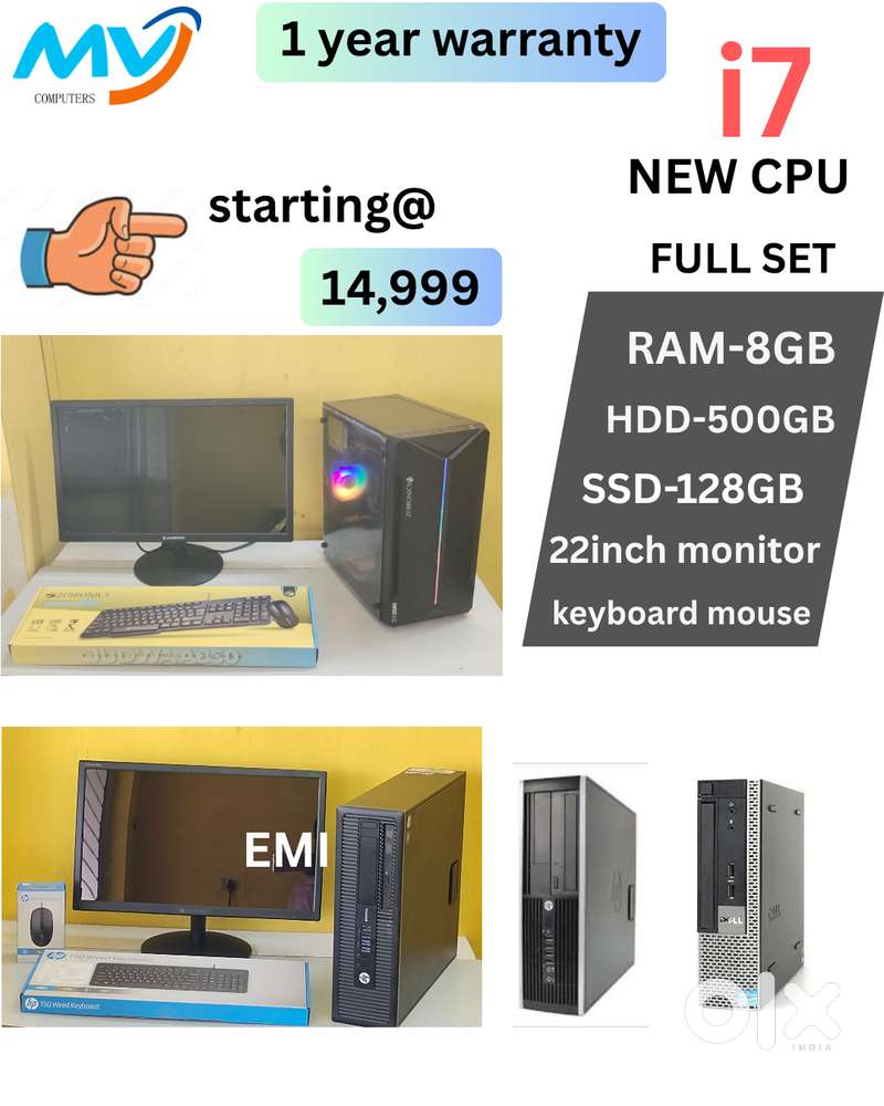 Monitor  Keyboard Mouse  1 - Year Warranty  Starting @ 14,999
