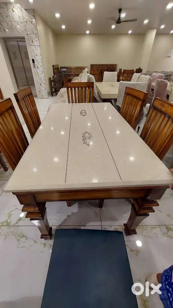 New brand marble top dining table beautiful design