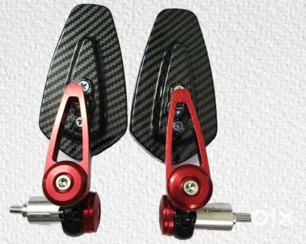 Side mirror universal side mirror carbon fibre red colour