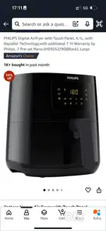 Philips Airfryer with touch panel, 4.1 Lt