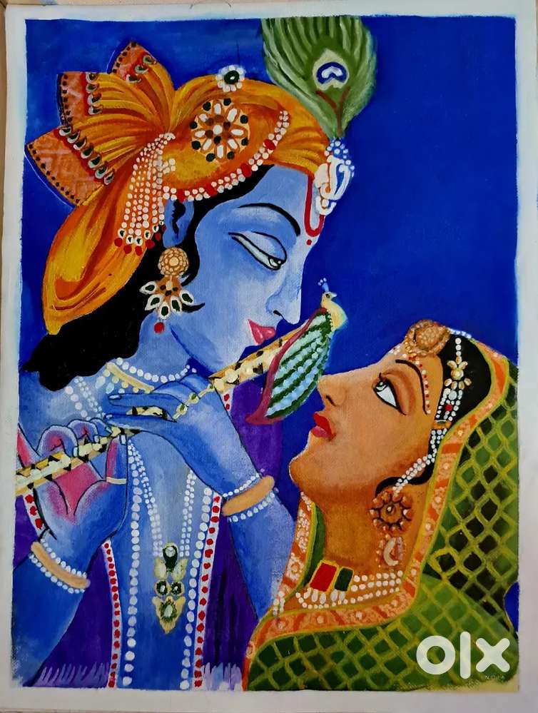 Radha and Krishna handmade painting