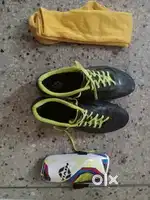Kipsta football,nivia air strike studs,long shocks, nivia shin gaurd