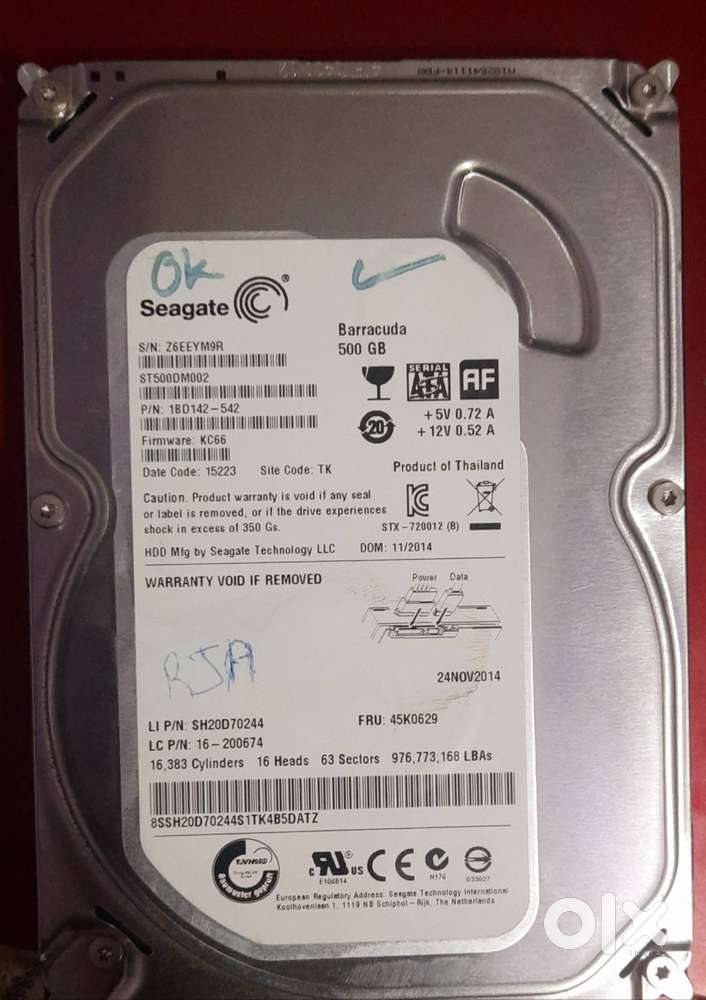 3 no. 500 GB seagate desktop HDD for sale