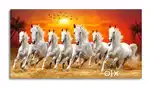 Seven Running Horses at Sunrise Canvas Wall Painting