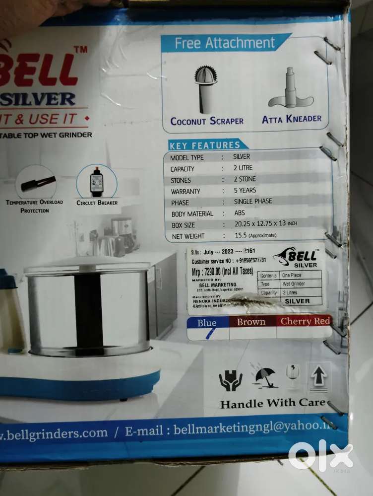 Table top wet grinder