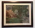 Hand woven cross stitch scenery