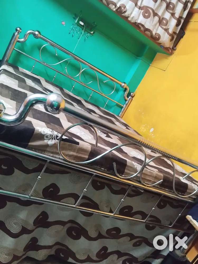 Steel bed with matress