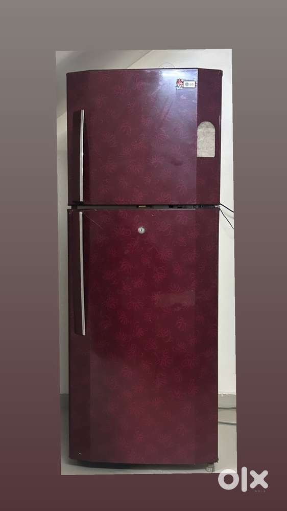 LG double door Maroon colour fridge