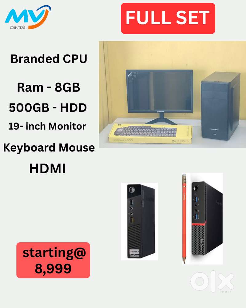 FULL SETS*  CPU –  MONITOR:  KEYBOARDS & MOUSE:  MEMORY TYPE : DDR3 -