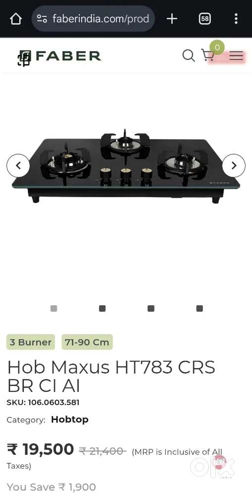 Faber Hob 3 Burner