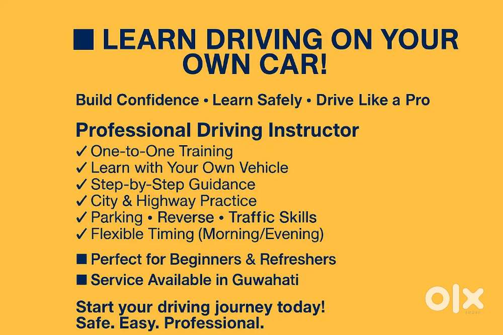 Learn Driving on Your Own Car – Safe, Easy & Professional Training
