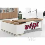 Neww wooden designer front l shape table office furniture boss table