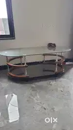 L   sofa plus glass table