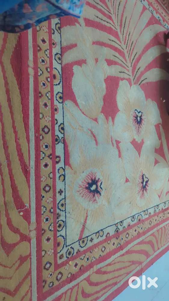 Carpet floral red and beige