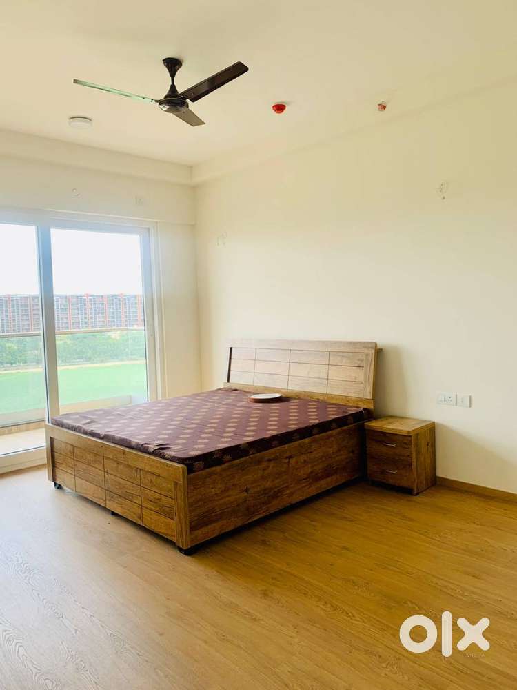 6x6 Wooden Storage Bed + Matching Side Table + Foam Mattress