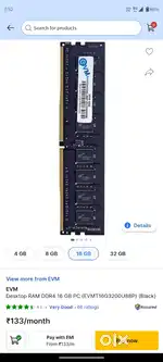 EVM DESKTOP RAM DDR4 16GB