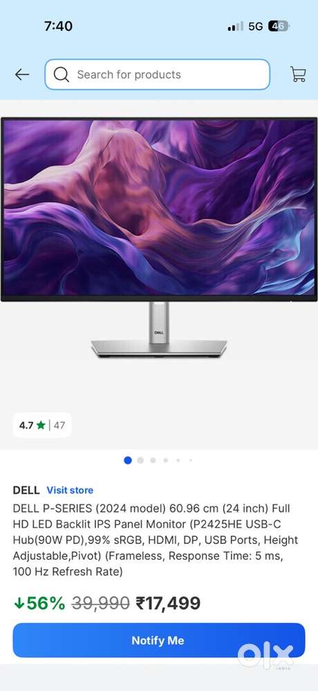 Dell P-Series 2024 model 24inch monitor for sale