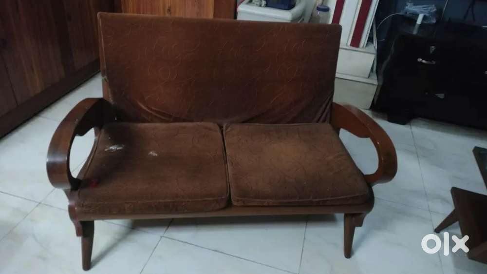 Wooden 4 seater sofa