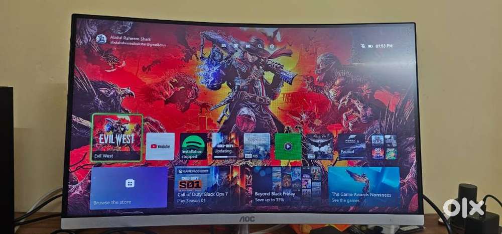 AOC 24 inch curved monitor in excellent condition. Fixed price