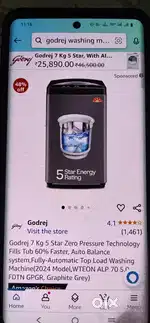 Godrej 7.0 kg washing machine with complete new condition