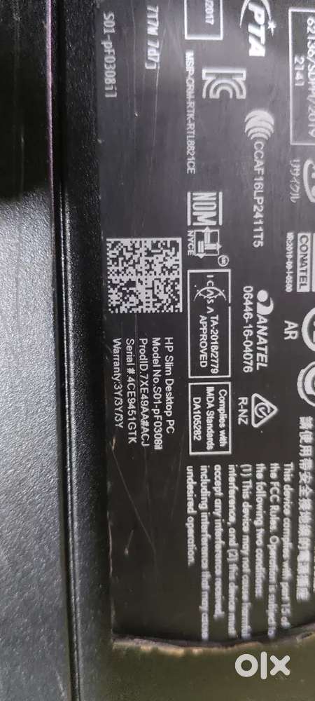 Hp cpu 4gb ram 64 bit 1ntd Hard disk