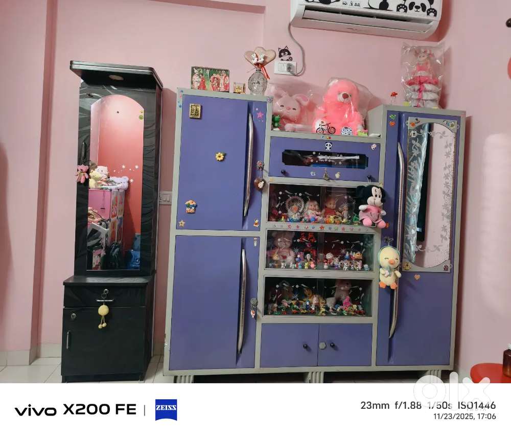 Steel Almirah with wooden Dressing table