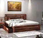 Today special buy new double bed with box -6490/-EMI available