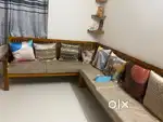 L shape Teakwood sofa
