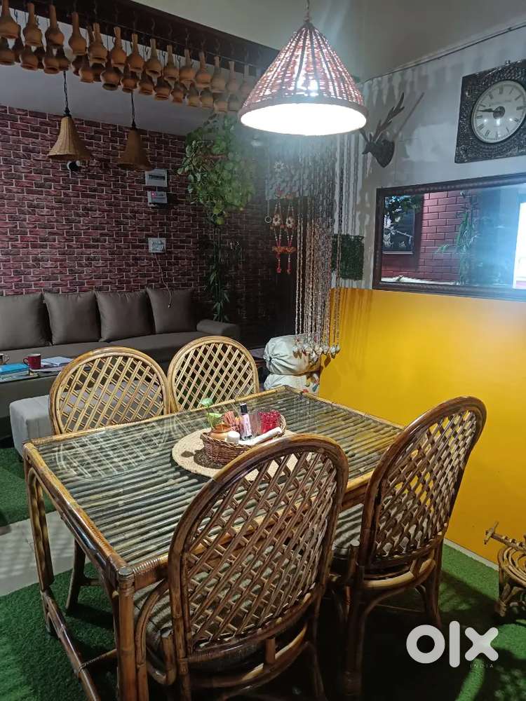 Bamboo 4 Chair Dining Set
