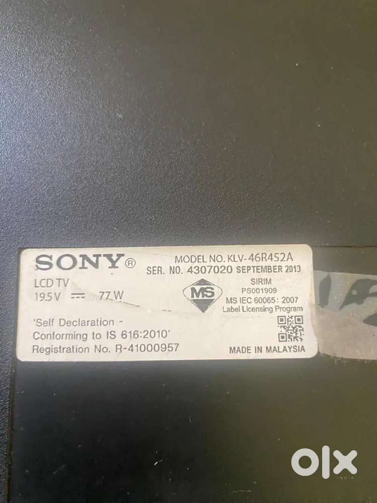 Sony LCD TV 45