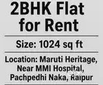 2Bhk Flat For Rent Near Pachpedhi Naka, Raipur